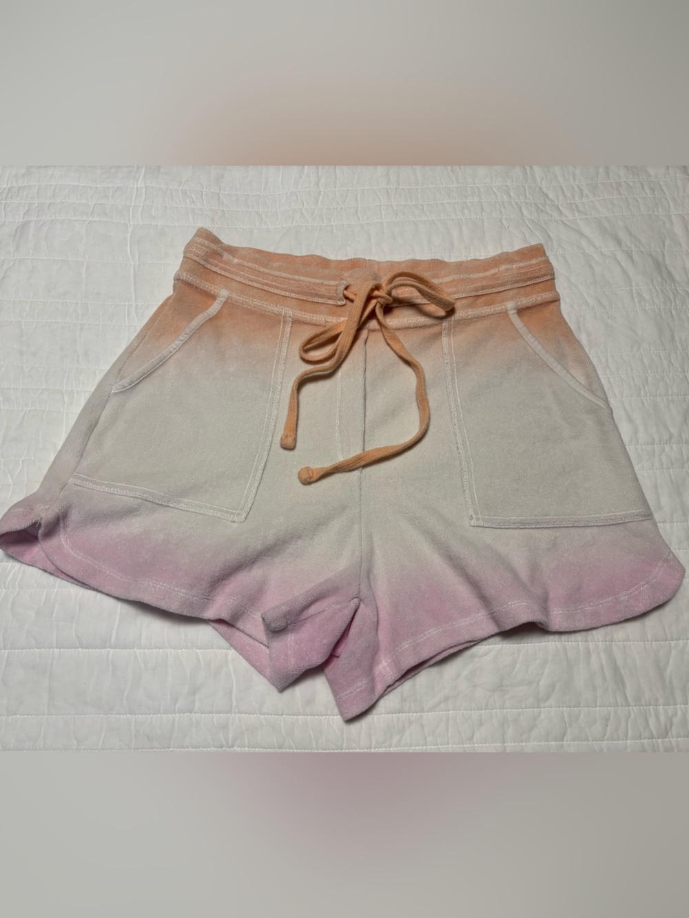 Anthropology Saturday Sunday Rose Pink White Terry Shorts - Small